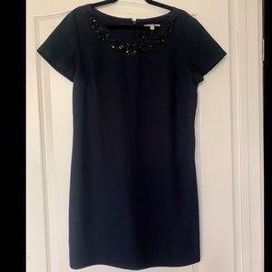 Banana Republic Navy Shift Dress w/ Black Beading